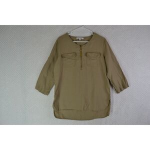 Company Ellen Tracy Women's Medium Tan Linen Tunic Top